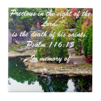 Azulejo De Cerámica En memoria de 116:15 del salmo