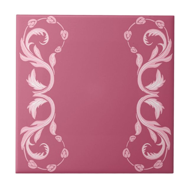 Azulejo De Cerámica En rosa (Frente)
