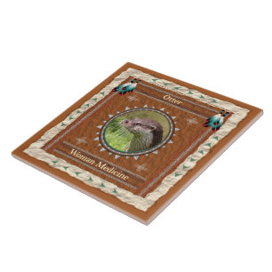 Azulejo De Cerámica Energía de la Medicina de la Mujer Nutria