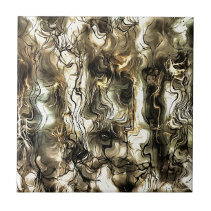 Azulejo De Cerámica Energía nerviosa Grungy Resumen arte en amarillo y