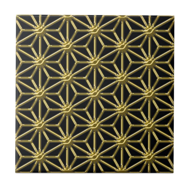Azulejo De Cerámica Enrejado de oro (Frente)
