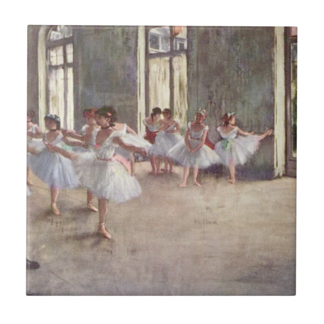 Azulejo De Cerámica Ensayo del ballet de Degas (Frente)