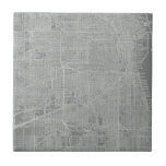 Azulejo De Cerámica Esbozo del mapa de la ciudad de Chicago<br><div class="desc">Esbozo del mapa de la ciudad de Chicago. Artista: Vision Studio. ID de la imagen: 64744Z.</div>