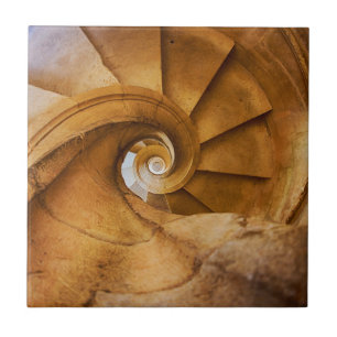 Azulejo De Cerámica Escalera en espiral descendente, Portugal