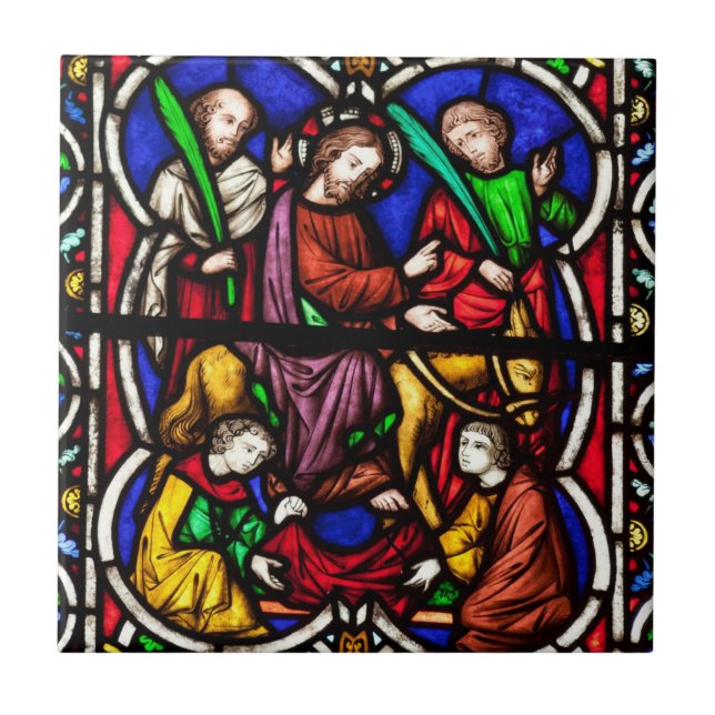 Azulejo De Cerámica Escena biblia multicolor (Frente)