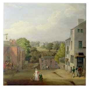 Azulejo De Cerámica Escena de la calle en Chorley, Lancashire, con una