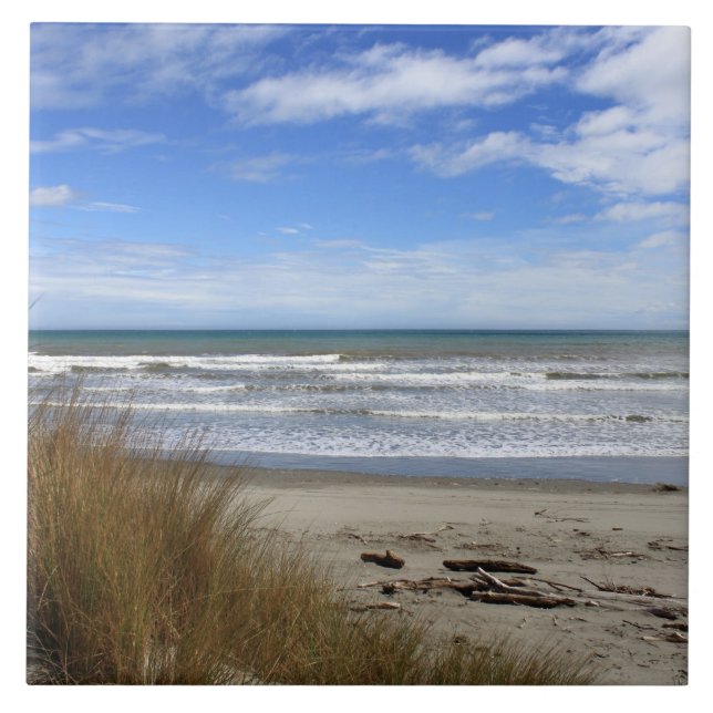 Azulejo De Cerámica Escena de la playa (Frente)
