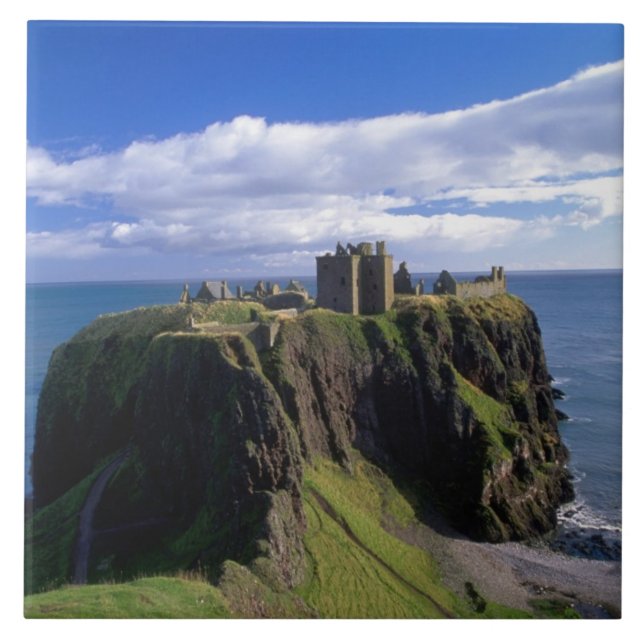 Azulejo De Cerámica Escocia, Aberdeen. Castillo Dunnotar. (Frente)