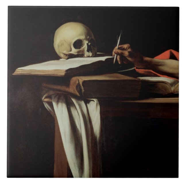 Azulejo De Cerámica Escritura de St Jerome, c.1604 (detalle de 64911) (Frente)