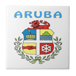 Azulejo De Cerámica Escudo de armas de Aruba