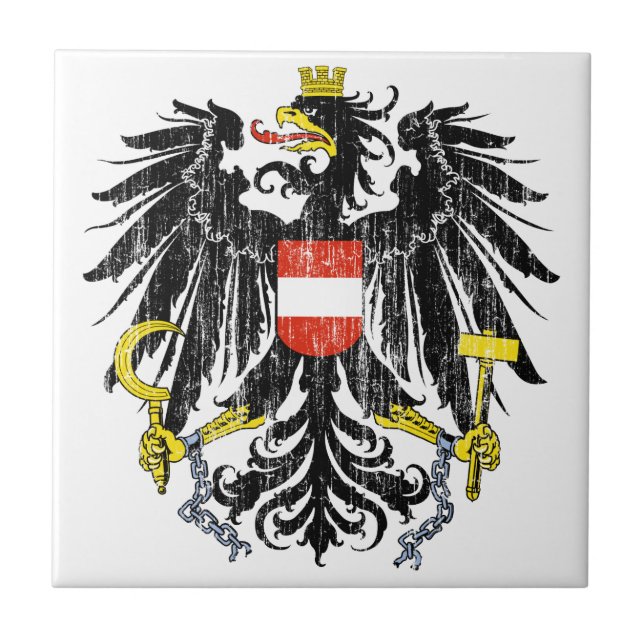 Azulejo De Cerámica Escudo de armas de Austria (Frente)