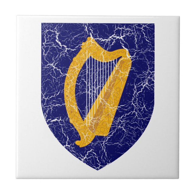 Azulejo De Cerámica Escudo de armas de Irlanda (Frente)
