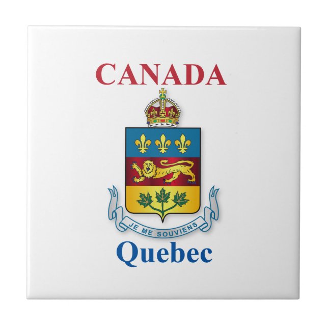 Azulejo De Cerámica Escudo de armas de Quebec (Frente)