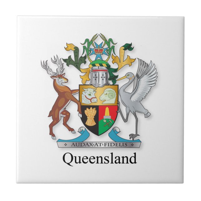 Azulejo De Cerámica Escudo de armas de Queensland (Frente)
