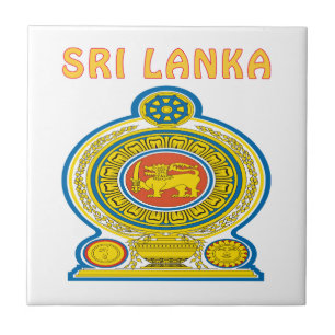 Azulejo De Cerámica Escudo de armas de SRI LANKA