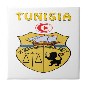 Azulejo De Cerámica Escudo de armas de Túnez