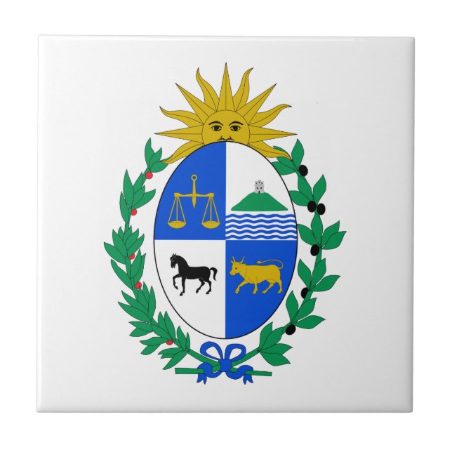 Azulejo De Cerámica Escudo de armas de Uruguay (Frente)