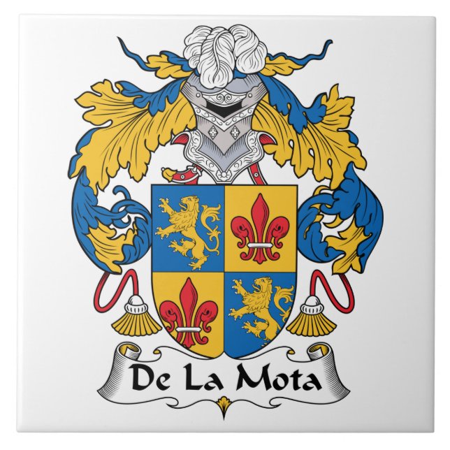 Azulejo De Cerámica Escudo de De La Mota Family (Frente)