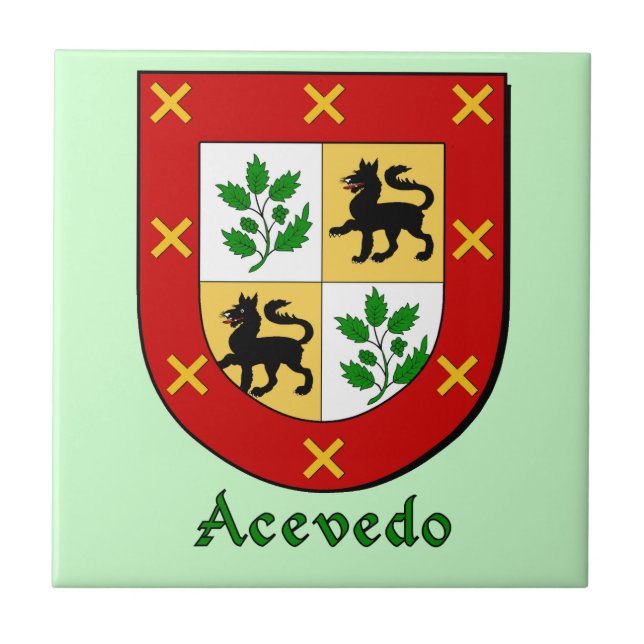 Azulejo De Cerámica Escudo de la familia Acevedo (Frente)