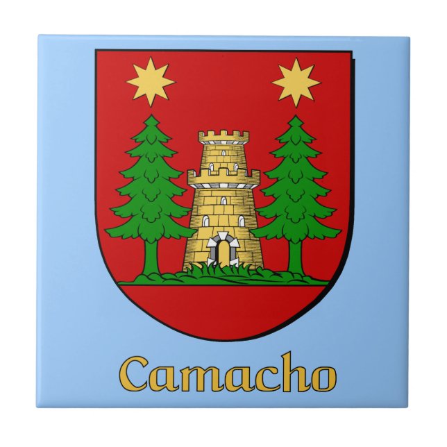 Azulejo De Cerámica Escudo de la familia Camacho (Frente)