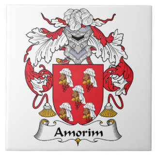 Azulejo De Cerámica Escudo de la familia de Amorim