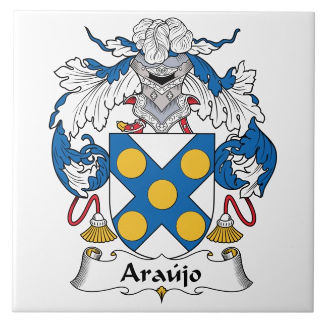 Azulejo De Cerámica Escudo de la familia de Araujo (Frente)