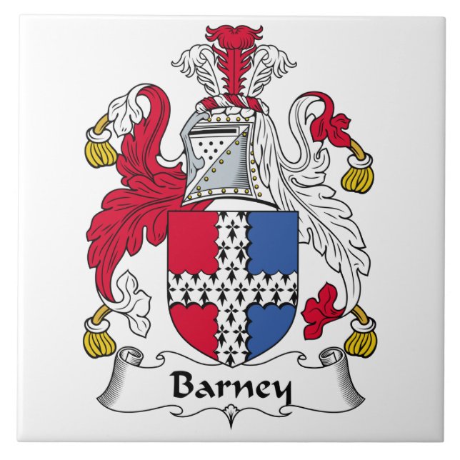 Azulejo De Cerámica Escudo de la familia de Barney (Frente)