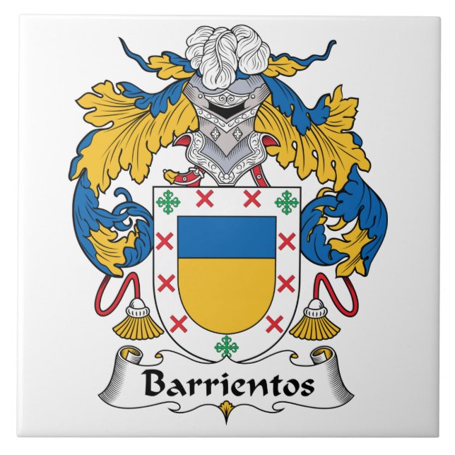 Azulejo De Cerámica Escudo de la familia de Barrientos (Frente)