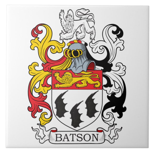 Azulejo De Cerámica Escudo de la familia de Batson (Frente)