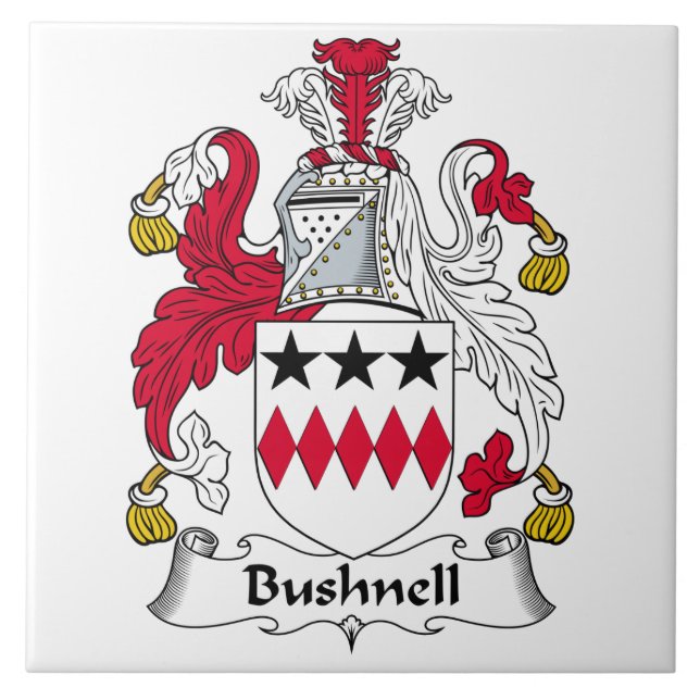 Azulejo De Cerámica Escudo de la familia de Bushnell (Frente)