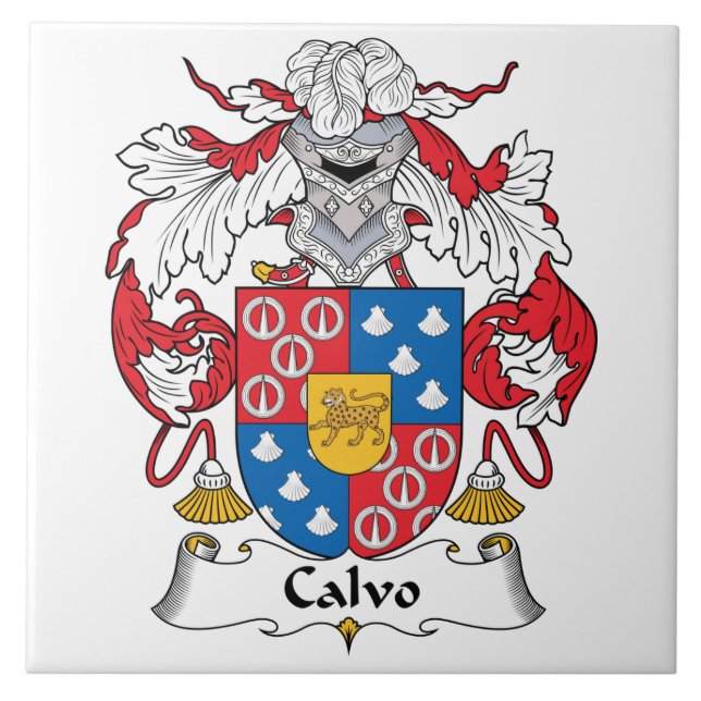 Azulejo De Cerámica Escudo de la familia de Calvo (Frente)