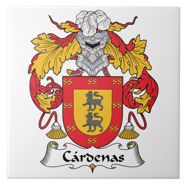 Azulejo De Cerámica Escudo de la familia de Cardenas (Frente)