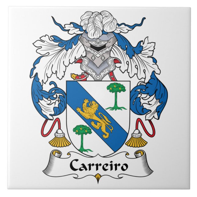Azulejo De Cerámica Escudo de la familia de Carreiro (Frente)