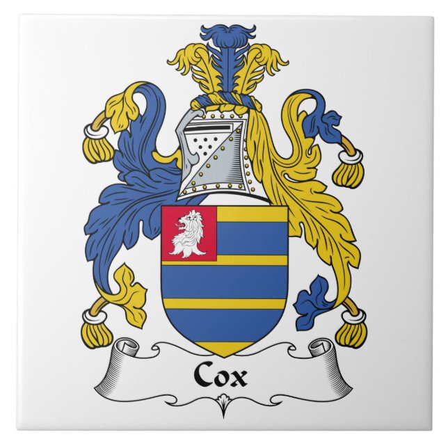 Azulejo De Cerámica Escudo de la familia de $cox (Frente)