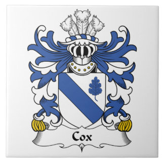 Azulejo De Cerámica Escudo de la familia de $cox