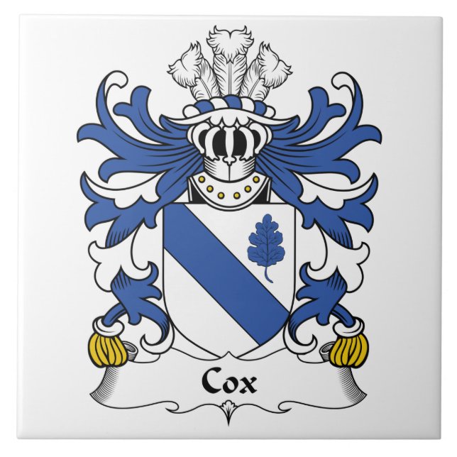 Azulejo De Cerámica Escudo de la familia de $cox (Frente)
