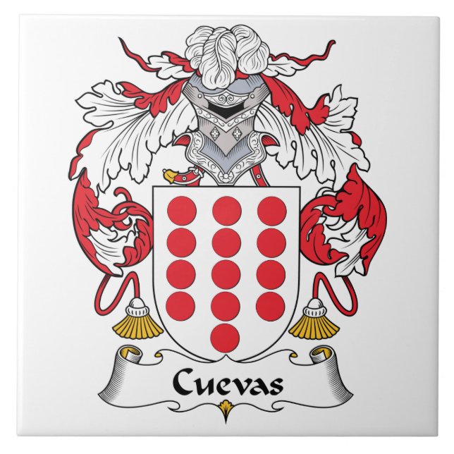 Azulejo De Cerámica Escudo de la familia de Cuevas (Frente)
