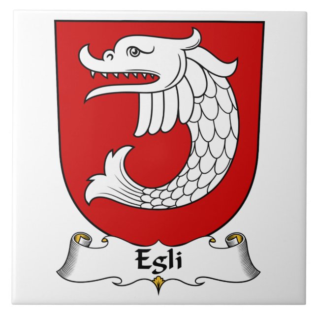 Azulejo De Cerámica Escudo de la familia de Egli (Frente)