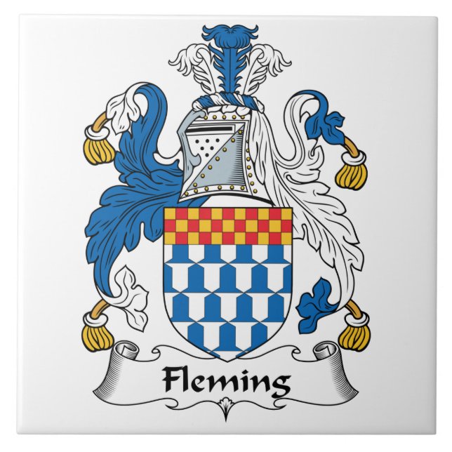 Azulejo De Cerámica Escudo de la familia de Fleming (Frente)