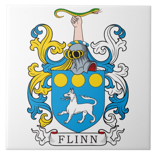 Azulejo De Cerámica Escudo de la familia de Flinn (Frente)