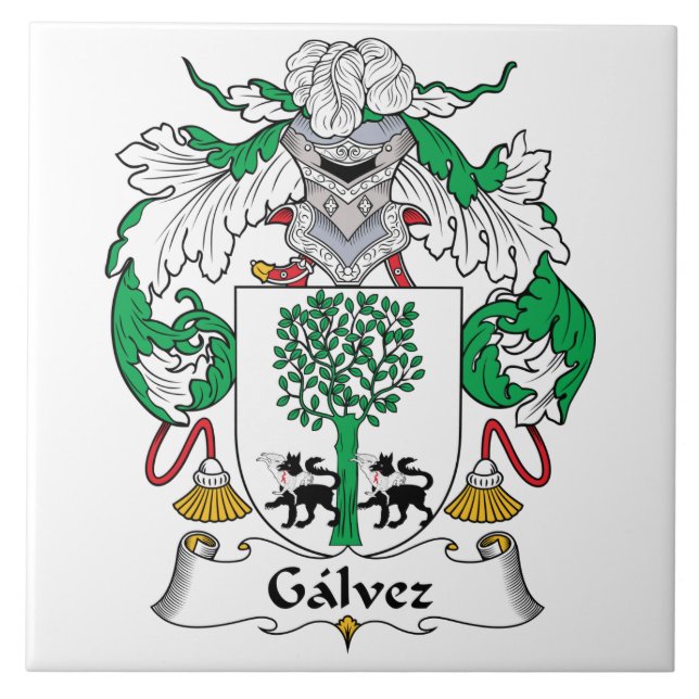 Azulejo De Cerámica Escudo de la familia de Gálvez (Frente)