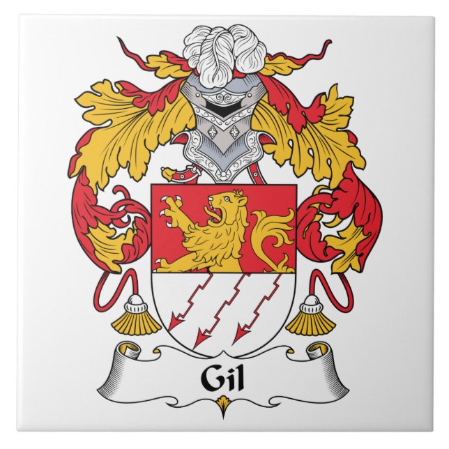 Azulejo De Cerámica Escudo de la familia de Gil (Frente)
