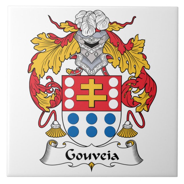 Azulejo De Cerámica Escudo de la familia de Gouveia (Frente)