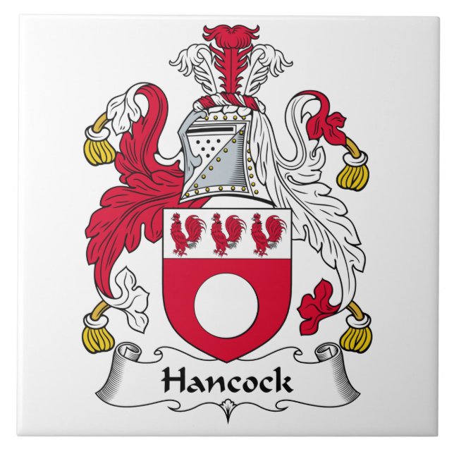 Azulejo De Cerámica Escudo de la familia de Hancock (Frente)
