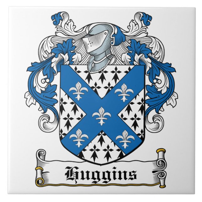 Azulejo De Cerámica Escudo de la familia de Huggins (Frente)