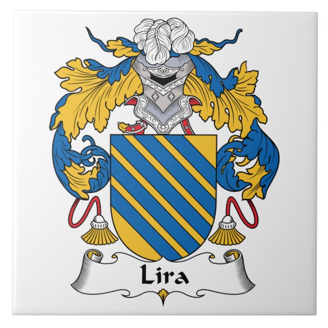 Azulejo De Cerámica Escudo de la familia de la lira (Frente)