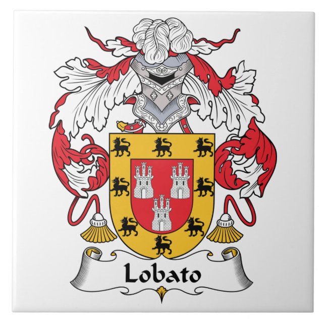 Azulejo De Cerámica Escudo de la familia de Lobato (Frente)