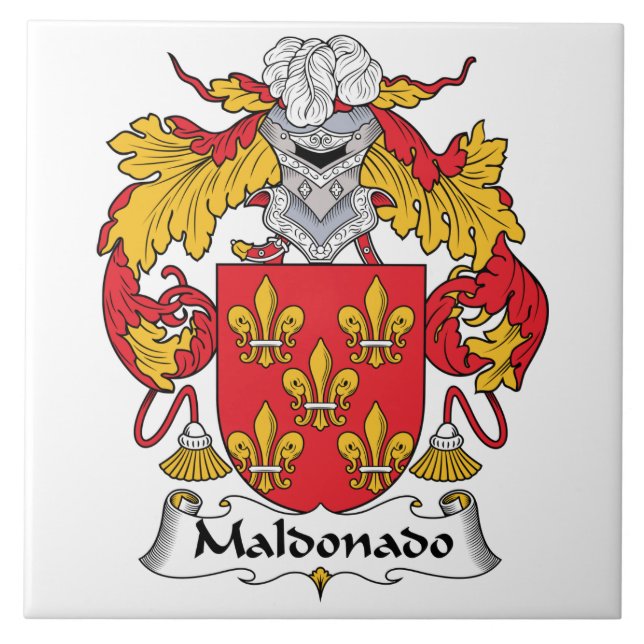 Azulejo De Cerámica Escudo de la familia de Maldonado (Frente)