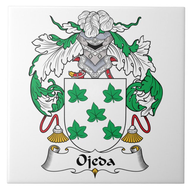Azulejo De Cerámica Escudo de la familia de Ojeda (Frente)