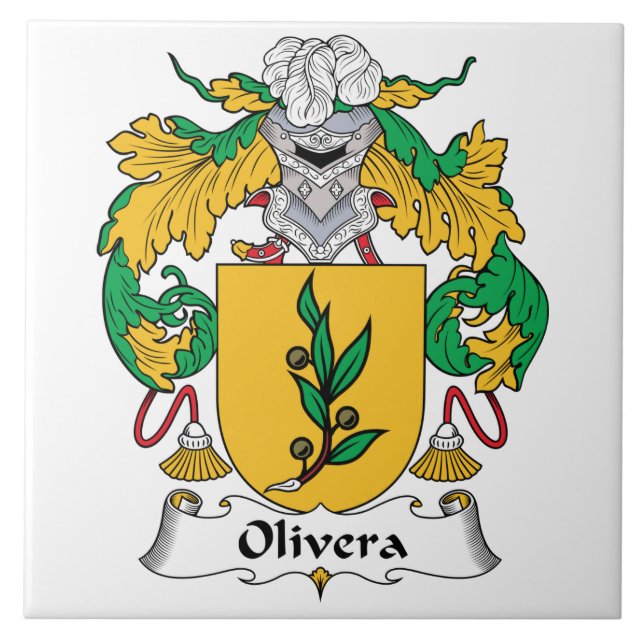 Azulejo De Cerámica Escudo de la familia de Olivera (Frente)